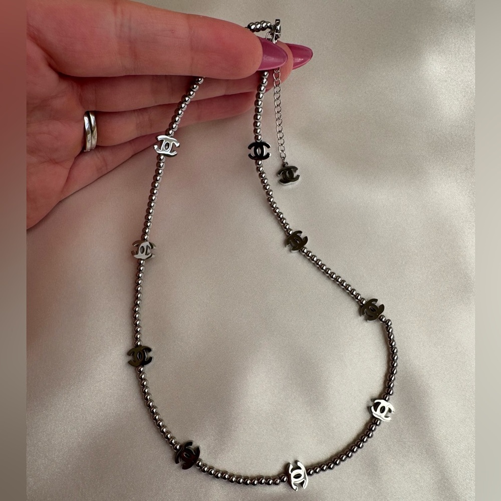 Luxury Chic Silver Charms Necklace - Picture 2 of 3
